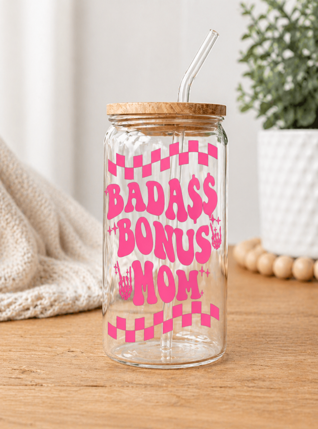 Bonus Mom Glass Cup