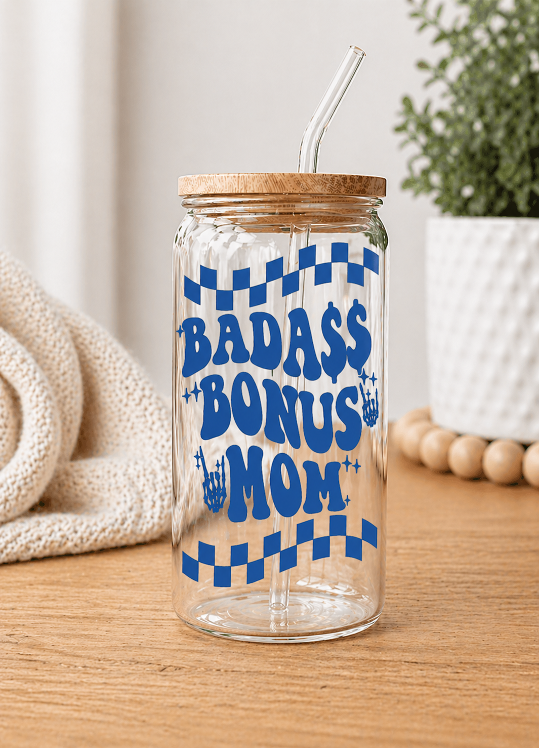 Bonus Mom Glass Cup