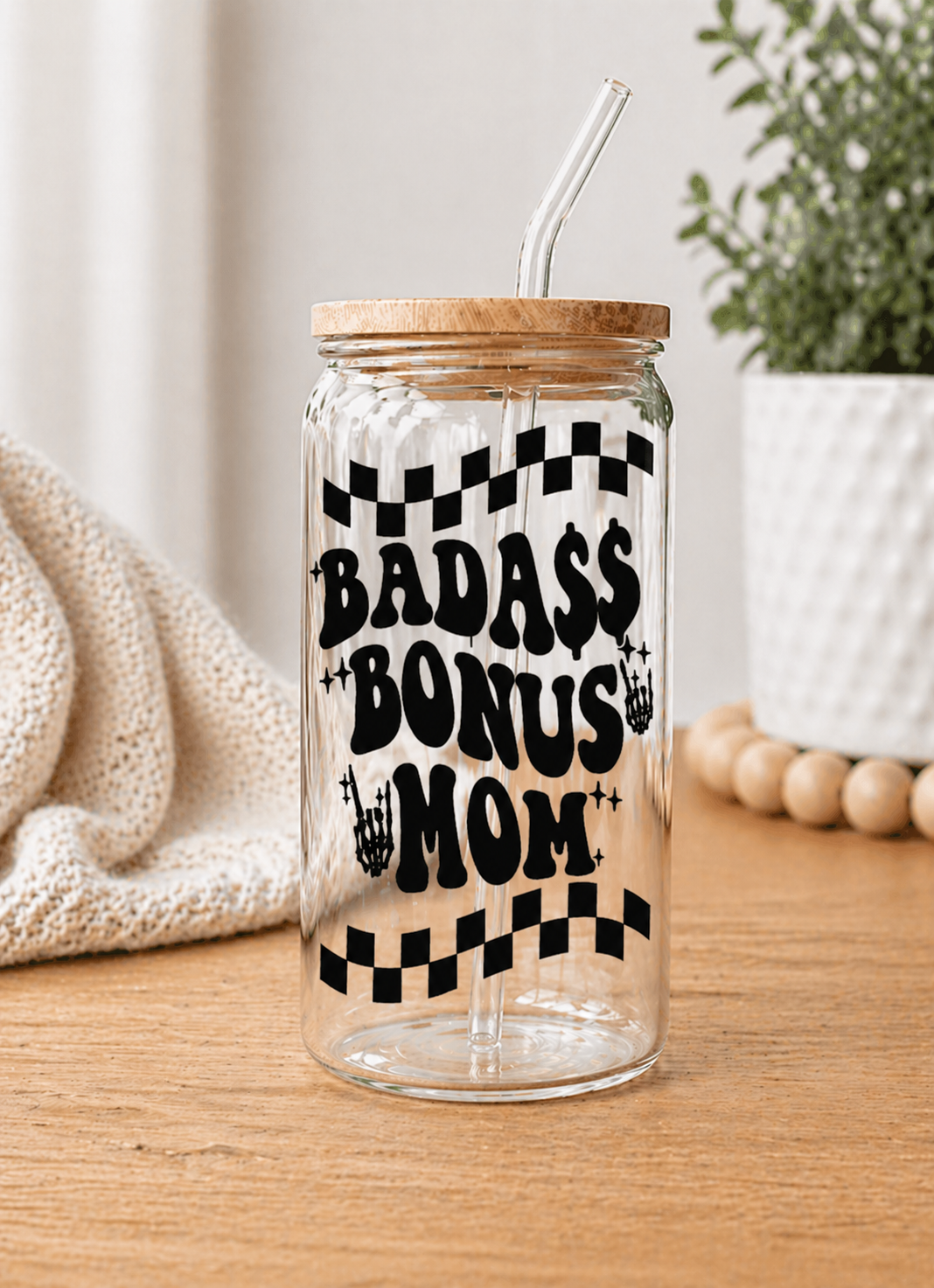 Bonus Mom Glass Cup