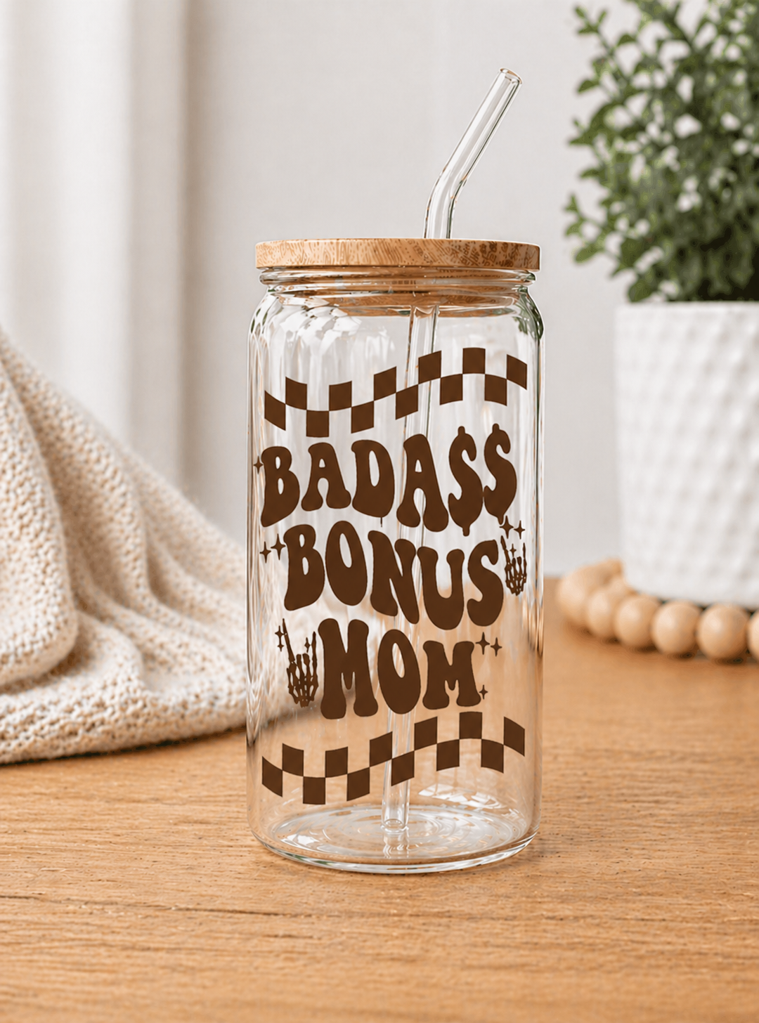 Bonus Mom Glass Cup